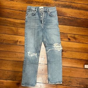 Agolde Riley Distressed Crop Jeans